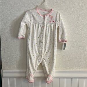 Carter's White and Pink Baby One Piece, NWT, 6 months